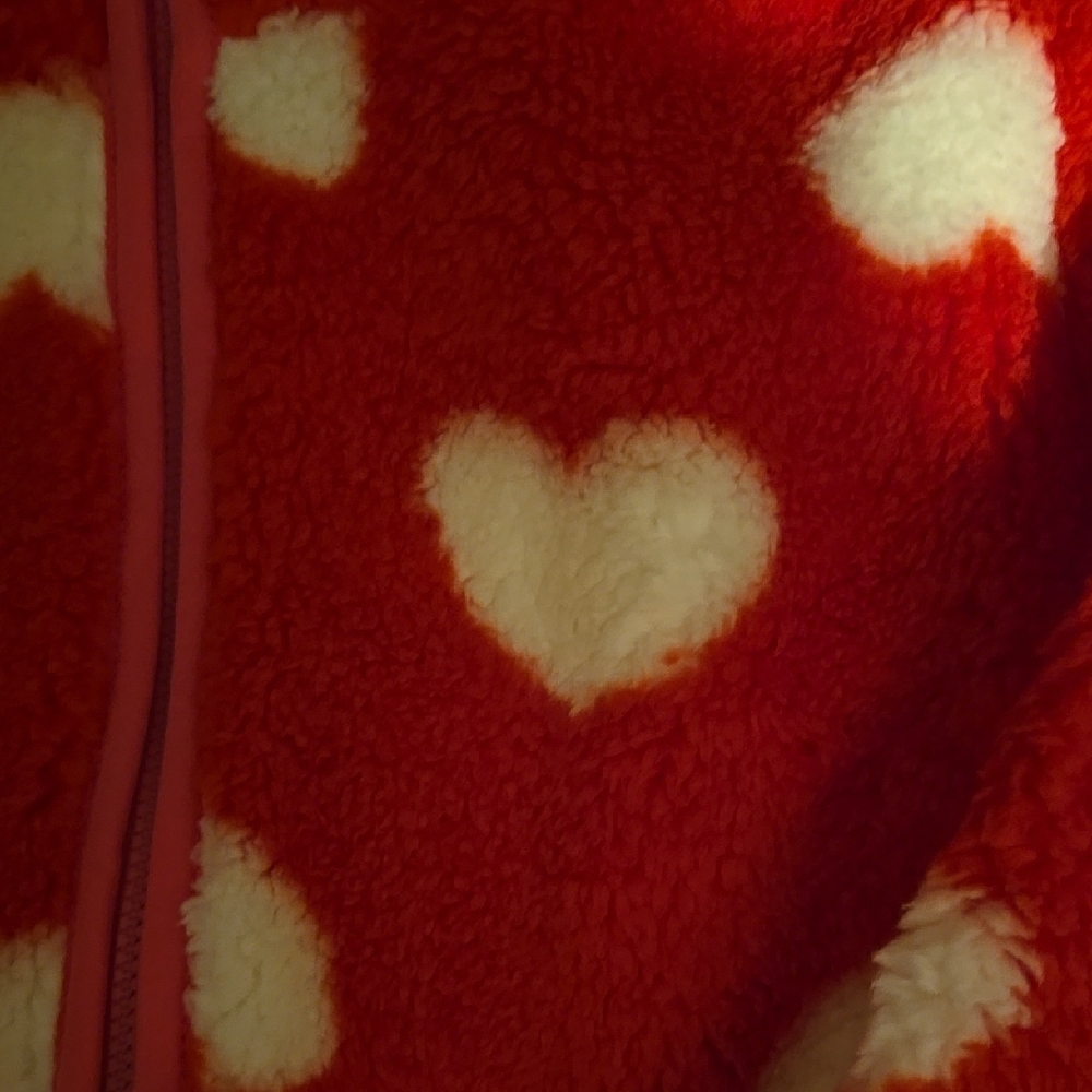 Red Heart Pattern Fleece Jacket - Picture 2 of 6
